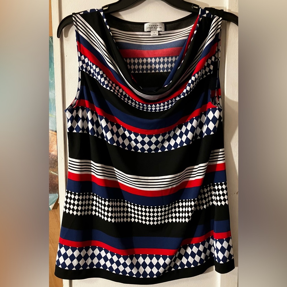 Tahari Arthur Levine Cowl Neck Top